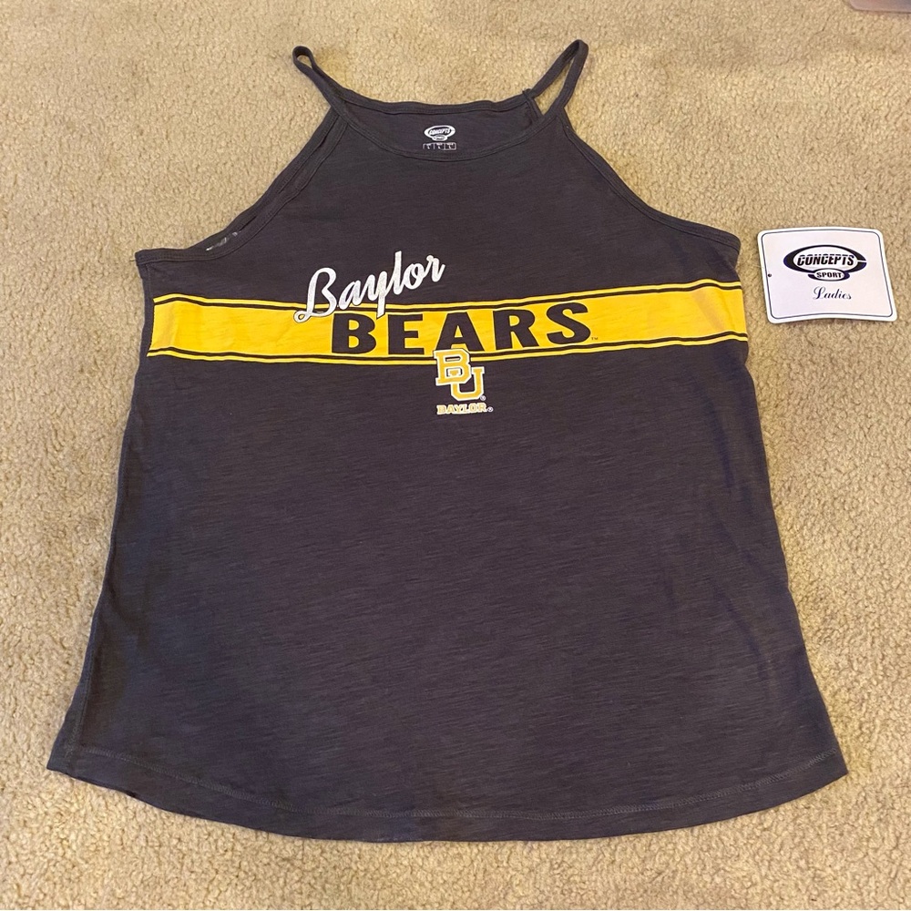 Baylor Bears University strapped tank dark gray women size Large NWT